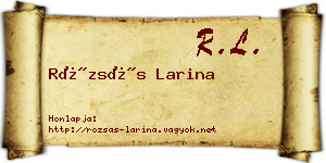 Rózsás Larina névjegykártya